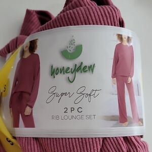 NEW Honeydew Rib Lounge Set Supper soft Pink Women's S